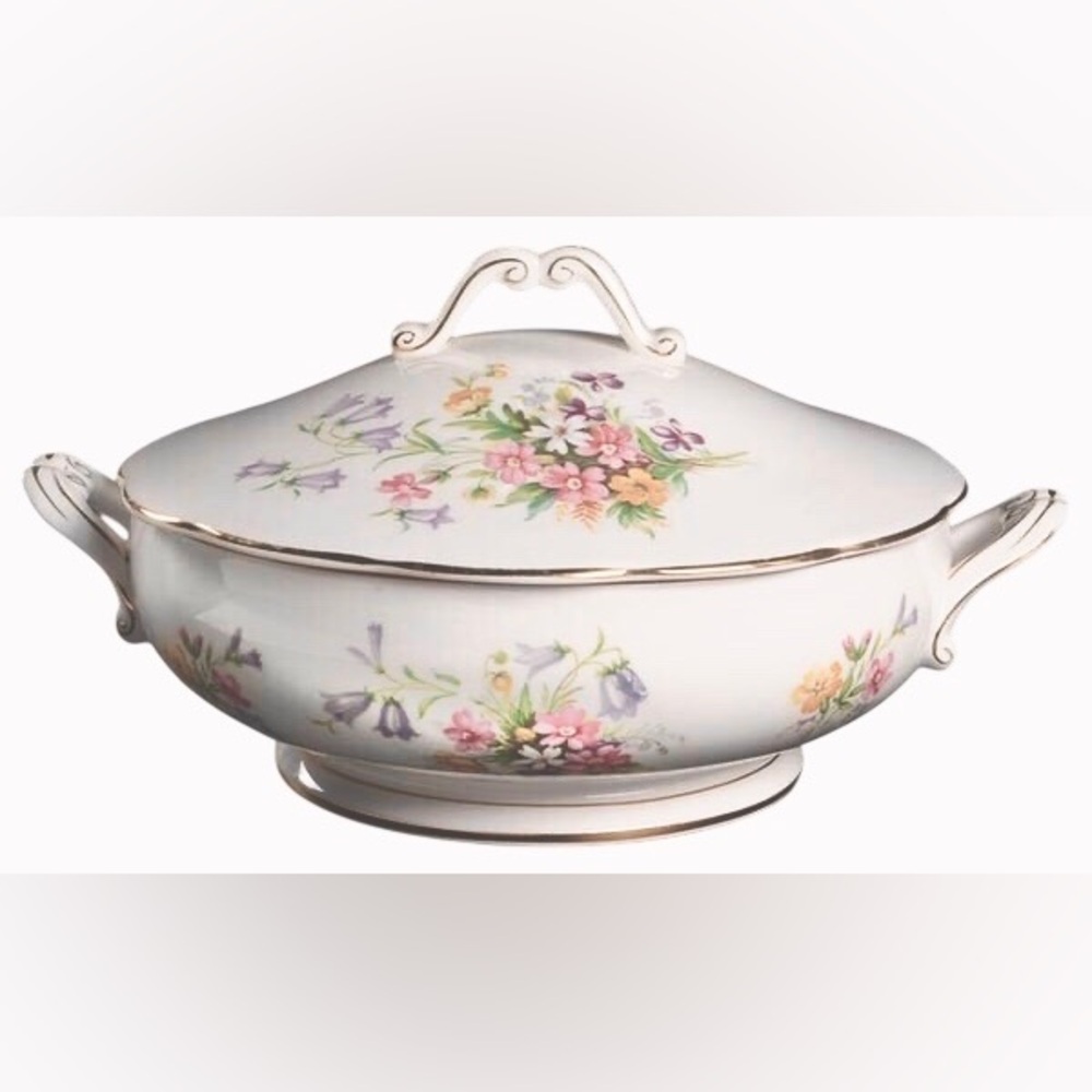 Vintage Rare Queen Anne ‘Old Country Spray’ Covered Dish